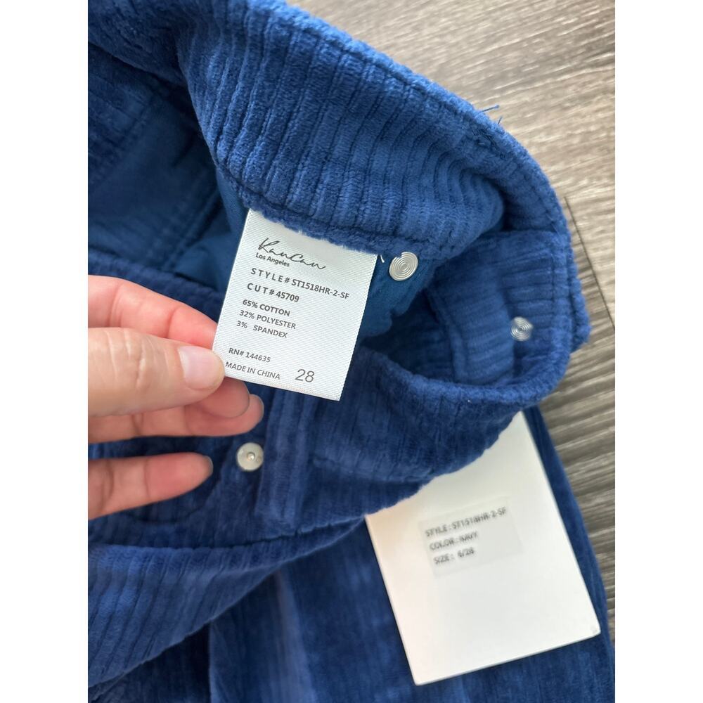 NWT Kancan Corduroy Straight Leg Pant In Blue Size 6 - Picture 3 of 5